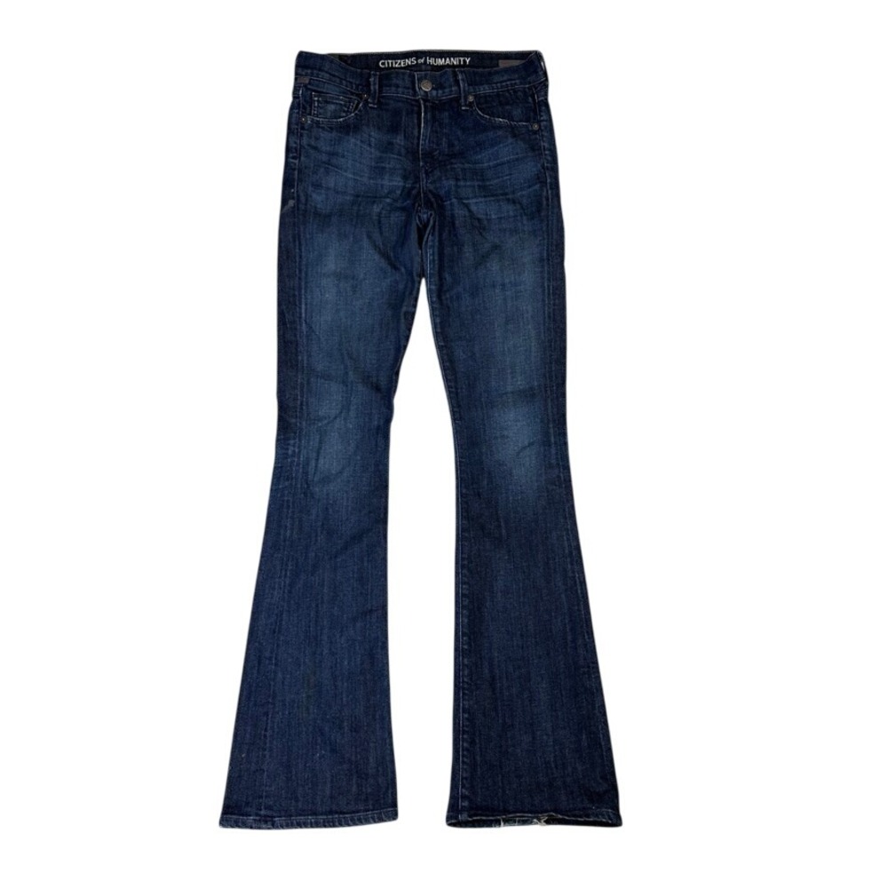 Citizens of Humanity Dark Wash Flare Jeans Style 1307-299 Blue Stretch Denim